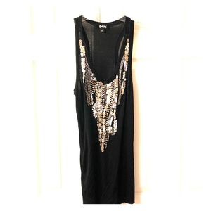 Hale bob black sequin tank